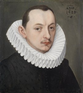 Portret dżentelmena z kołnierzem z kamienia młyńskiego